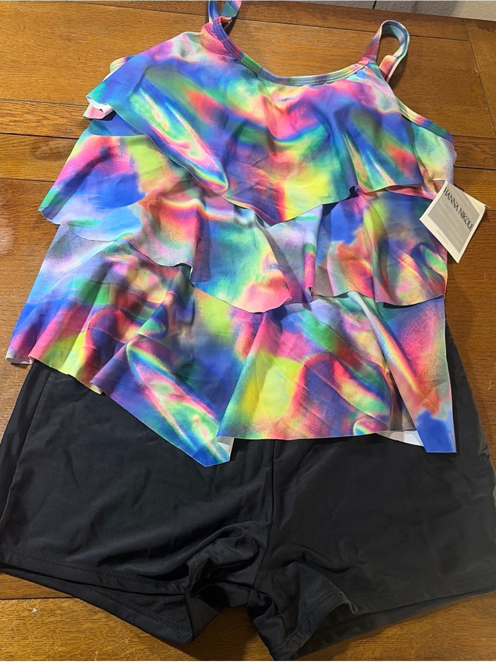 Hanna Nikole Size 16W Tankini High Waist Swimsuit  with Boy Shorts